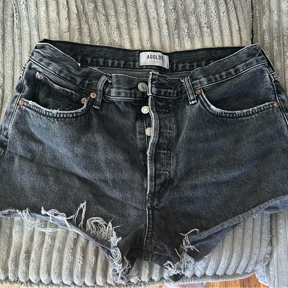 Agolde Black Jean Shorts